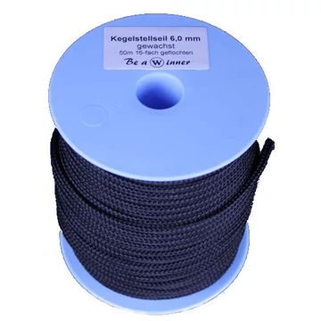 Bábukötél, fekete, 5,3-6mm, viasz bevonattal