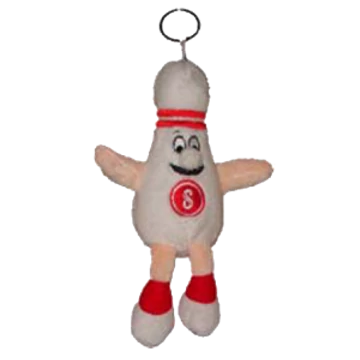 Kulcstartó, bowling bábu, plüss, 15 cm